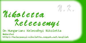 nikoletta kelecsenyi business card